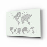 Continents Glass Wall Art.